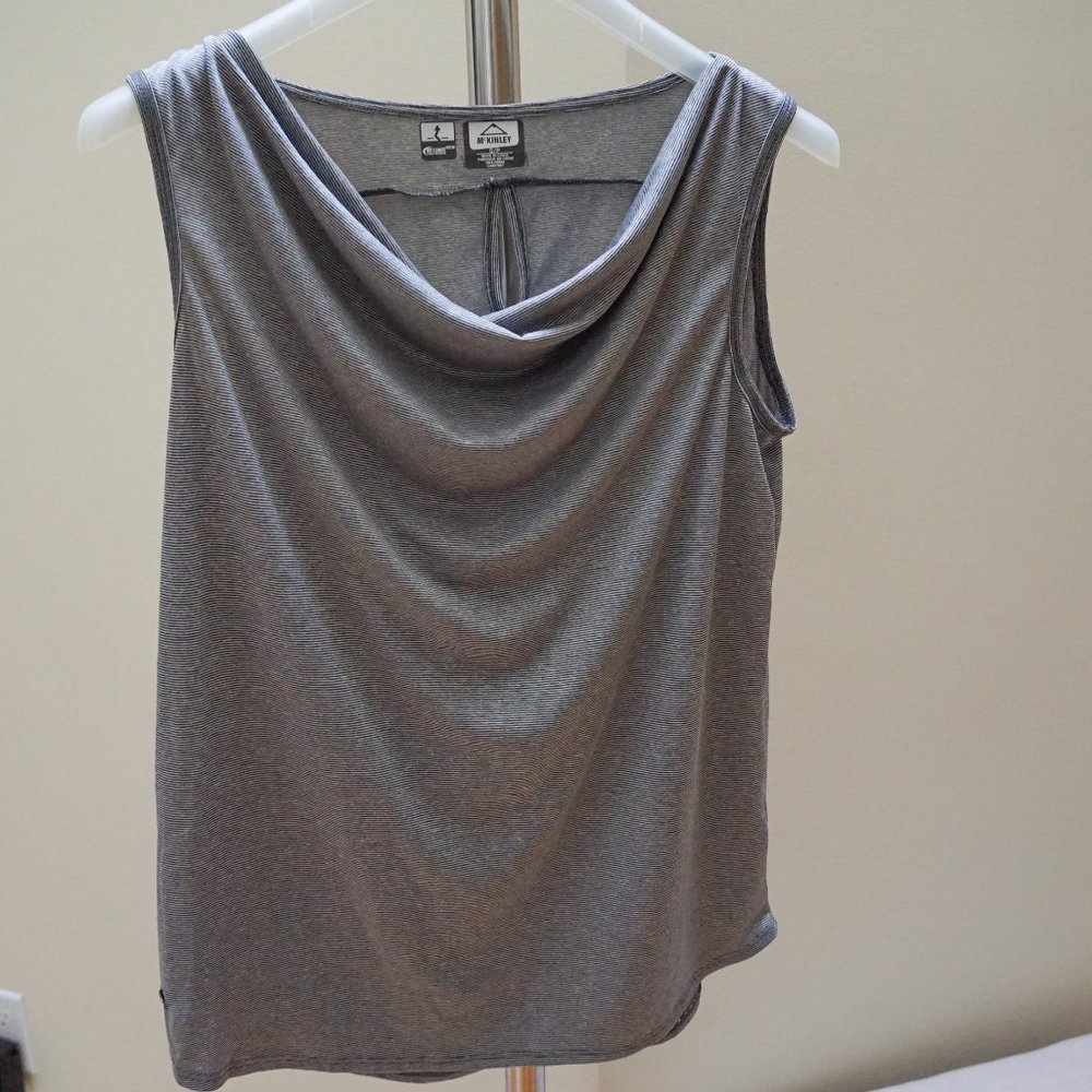 Activewear Cowl Neck Tank Top with Keyhole Back